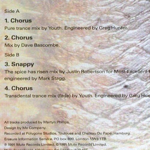 Erasure: Chorus*3 / Snappy, Mute 125(INT 126.962), D, 1991 - 12inch - V7994 - 7,50 Euro
