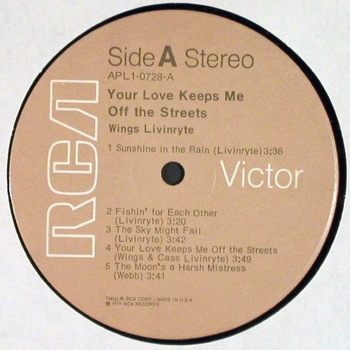 Livinryte,Wings: Your love keeps me of the Streets, RCA, m-/vg-(APL1-0728), US, co, 1975 - LP - V8003 - 6,00 Euro