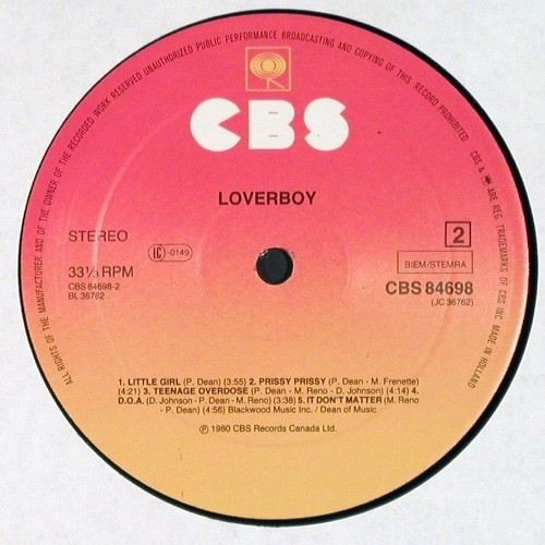 Loverboy: Same, CBS(CBS 84698), NL, 1980 - LP - V8014 - 5,00 Euro