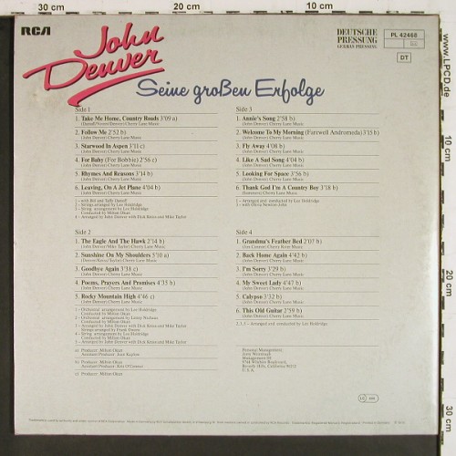 Denver,John: Seine Gro&szlig;en Erfolge, Foc, RCA (PL 42468), D, 1978 Typ: 2LP Best.-Nr.: V8098 Preis: 6,00 Euro.