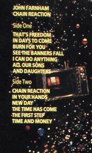 Farnham,John: Chain Reaction, Foc, Arista (PL 74768), D, 1990 Typ: LP Best.-Nr.: V8104 Preis: 6,00 Euro.