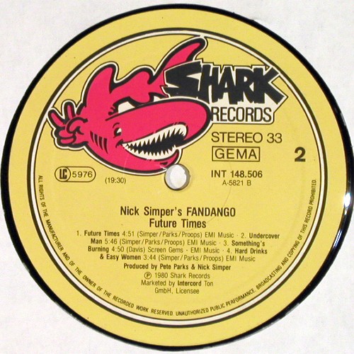 Fandango: Future Times, vg+&sol;m-, Shark Records (INT 148.506), D, 1980 Typ: LP Best.-Nr.: V8107 Preis: 22,50 Euro.