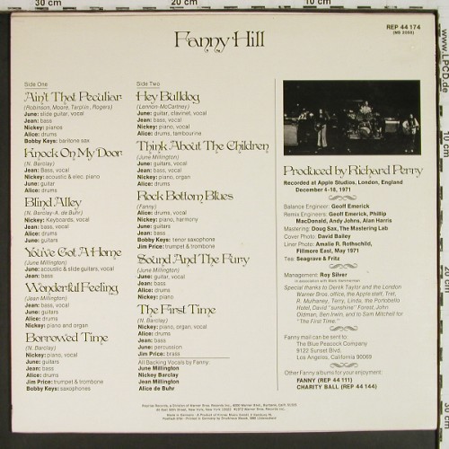 Fanny: Fanny Hill, VG+&sol;m-,Stamp o.Label, Reprise (REP 44 174), D, 1972 Typ: LP Best.-Nr.: V8108 Preis: 45,00 Euro.