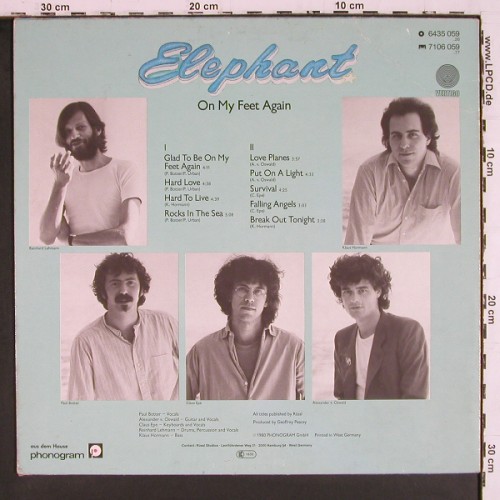 Elephant: On My Feet Again, m-/vg+, Vertigo(6435 059), D, 1980 - LP - V8120 - 6,00 Euro