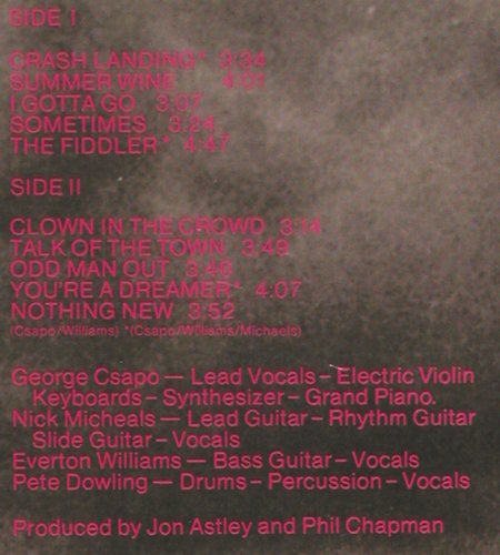 Bethnal: Crash Landing, Vertigo (6360 167), D, 1978 Typ: LP Best.-Nr.: X8257 Preis: 3,00 Euro