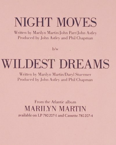 Martin,Marilyn: Night Moves / Wildest Dreams, Atlantic (786829), D, m-/vg+, 1985 Typ: 12" Best.-Nr.: X8921 Preis: 2,00 Euro