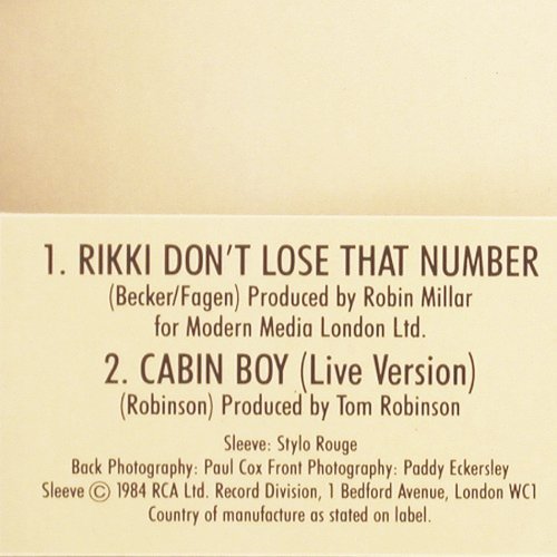 Robinson,Tom: Riki Don't Lose That Number+1, Castaway Records (TRT 2), UK, 1984 Typ: 12" Best.-Nr.: Y250 Preis: 3,00 Euro.