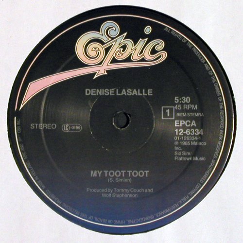 Lasalle,Denise: My Toot Toot&sol;Give me yo most str.., Epic (A12-6334), NL, 1985 Typ: 12" Best.-Nr.: Y3158 Preis: 3,00 Euro.