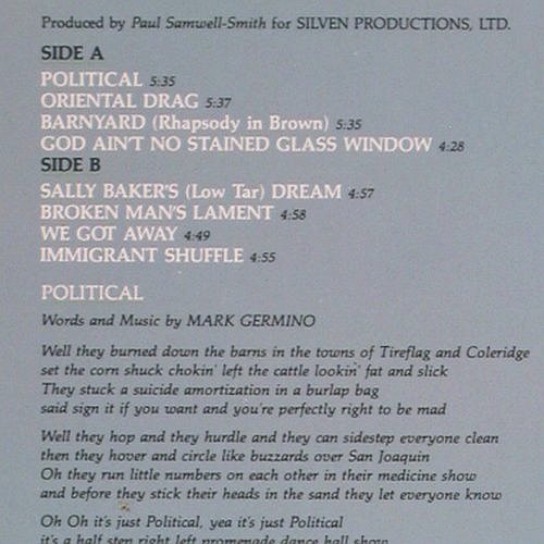 Germino,Mark: London Moon and Barnyard Remedies, RCA (PL 85852), D, 1986 Typ: LP Best.-Nr.: Y332 Preis: 5,00 Euro.