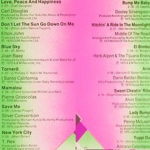 V.A.Super 20 International: George Baker...Adriano Celentano, Ariola (89 400 GT), D, 1975 Typ: LP Best.-Nr.: Y4670 Preis: 5,00 Euro.