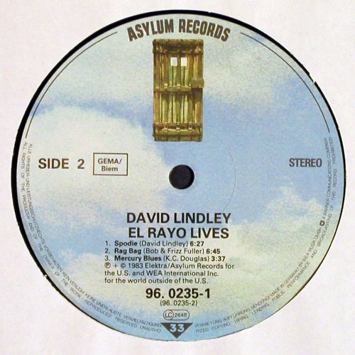 Lindley,David & El Rayo-X: El Rayo Live, Asylum(96.0235-1), D, 1983 - LP - Y9750 - 6,00 Euro