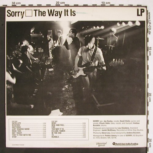 Sorry: The Way it is, Homestead Rec. (HMS 036), US, co, 1986 Typ: LP Best.-Nr.: V2435 Preis: 6,00 Euro