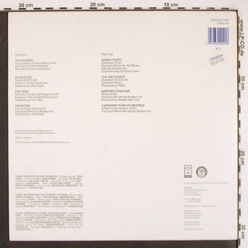 V.A.Funky Alternatives Four: Shamen... A Spanner Thru my Beatbox, cp inc (CPRODLP 009), UK, 8 Tr, 1989 Typ: LP Best.-Nr.: V3109 Preis: 5,00 Euro.