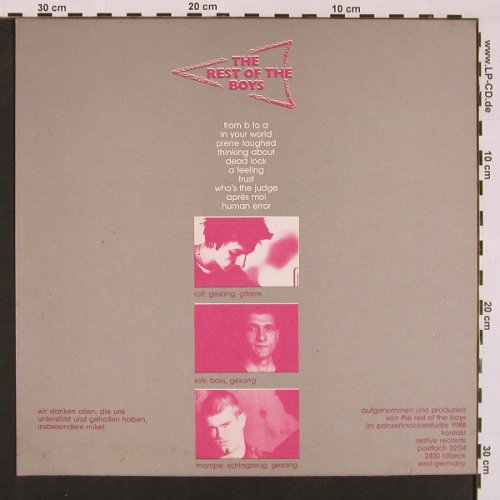 Rest Of The Boys,The: Days Weeks And Years, Restive (RR 004), D, 1988 Typ: LP Best.-Nr.: V5389 Preis: 7,50 Euro