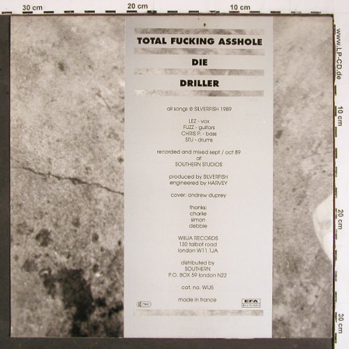 Silverfish: T.F.A. / Die / Driller, E.P., Wiiija (WIJ 5), F, 1989 Typ: 12" Best.-Nr.: V5673 Preis: 7,50 Euro