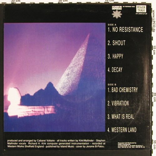 Cabaret Voltaire: Body And Soul (like new), Les Disques duCrepuscule (371.0944.2), D, 1991 Typ: LP Best.-Nr.: V7336 Preis: 15,00 Euro.