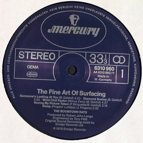 Boomtown Rats: The Fine Art Of Surfacing, Mercury(6310 960), D, 1979 - LP - V7517 - 7,50 Euro