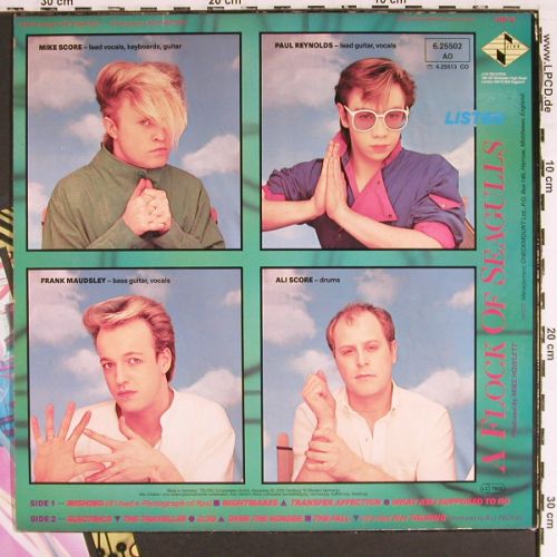 A Flock Of Seagulls: Listen, m-&sol;vg+, Jive (6.25502 AO), D, 1983 Typ: LP Best.-Nr.: V7629 Preis: 6,00 Euro.
