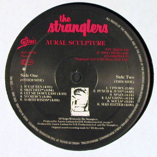 Stranglers: Aural Sculpture, Epic(EPC 26220), NL, 1984 - LP - V7659 - 6,00 Euro