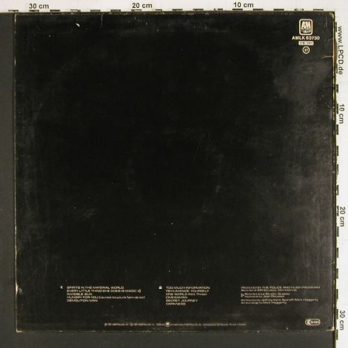 Police: Ghost In The Machine, m-&sol;vg+, AM (LK 63730), NL, 1981 Typ: LP Best.-Nr.: V7670 Preis: 6,00 Euro.