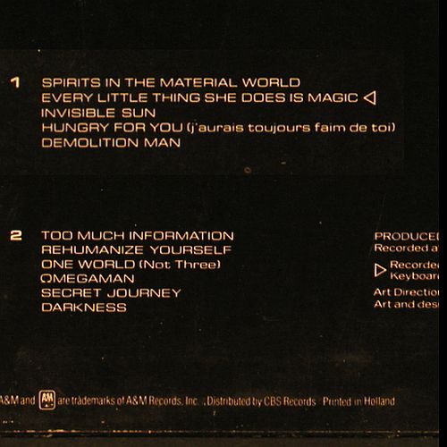 Police: Ghost In The Machine, m-&sol;vg+, AM (LK 63730), NL, 1981 Typ: LP Best.-Nr.: V7670 Preis: 6,00 Euro.
