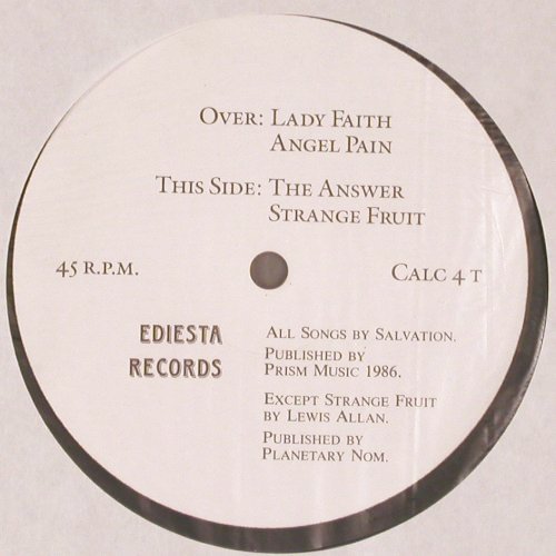 Salvation: Seek, 4 Tr., Ediesta Records(Calc 4T), UK, 1986 - 12inch - Y329 - 4,00 Euro