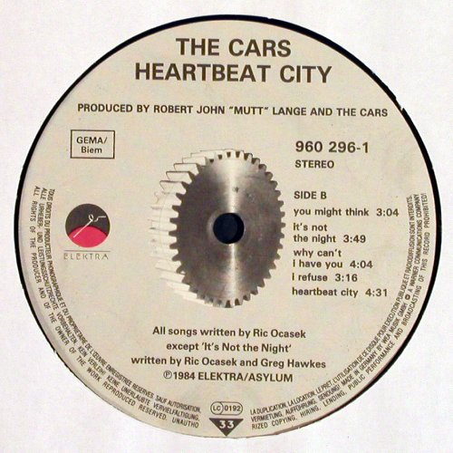 Cars: Heartbeat City, Foc, Elektra (960 296-1), D, 1984 Typ: LP Best.-Nr.: Y9932 Preis: 6,00 Euro.