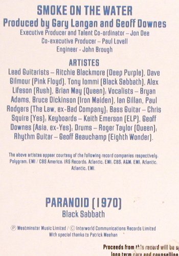 Rock Aid Armenia: Smoke on the Water/Paranoid,stoc, Life Aid Armenia Rec. (Armen T001), F, m-/vg+, 1989 Typ: 12" Best.-Nr.: V2550 Preis: 5,00 Euro