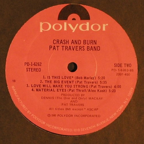 Travers Band,Pat: Crash And Burn, Polydor (PD-1-6262), US, 1980 Typ: LP Best.-Nr.: V6651 Preis: 9,00 Euro.