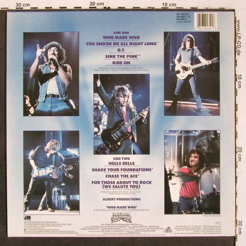 AC&sol;DC: Who Made Who, Atlantic (781 650-1), D, 1986 Typ: LP Best.-Nr.: V6663 Preis: 24,00 Euro.