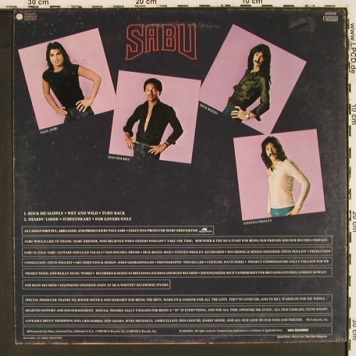 Sabu,Paul: Sabu, MCA (202209), F, 1980 Typ: LP Best.-Nr.: V8110 Preis: 12,50 Euro.