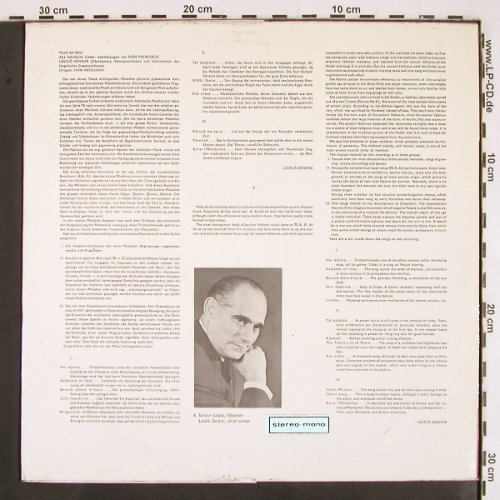 V.A.Music of the Bible-Old Hebrew S: Arrang.by I.Patachich,Laszlo Sandor, Qualiton (LPX 18005), H, Foc, 1969 Typ: LP Best.-Nr.: V2401 Preis: 9,00 Euro
