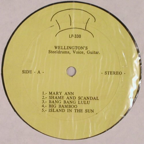 Wellington's: Steeldrum, Voice, Guitar,  (LP-003), Bahamas Typ: LP Best.-Nr.: V2454 Preis: 6,00 Euro