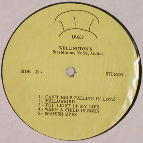 Wellington's: Steeldrum, Voice, Guitar,  (LP-003), Bahamas Typ: LP Best.-Nr.: V2454 Preis: 6,00 Euro