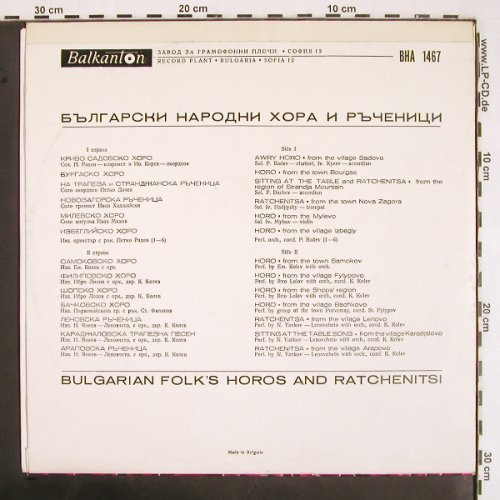 V.A.Bulgarian Folk's Horos and: Ratchenitsi, Sadovo... Arapovo, Balkanton (BHA 1467), BG, Mono, 1972 Typ: LP Best.-Nr.: V2489 Preis: 9,00 Euro