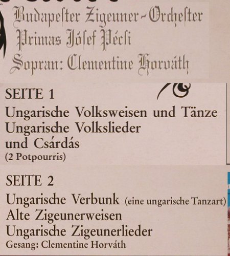 Budapester Zigeuner-Orchester: Zigeunermusik,Josef Pécsi, FASS (1472 WY), D, 1967 Typ: LP Best.-Nr.: V2499 Preis: 6,00 Euro