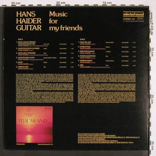Haider,Hans: Musik for friends, m /vg+, SelectedS. (STEREO 121), D, 1979 Typ: LP Best.-Nr.: V2671 Preis: 6,00 Euro