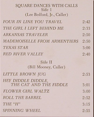 V.A.Square Dances with Calls: Lee Bedford & Bill Mooney, pattern, Imperial (LP 9104), US Typ: LP Best.-Nr.: V2721 Preis: 9,00 Euro