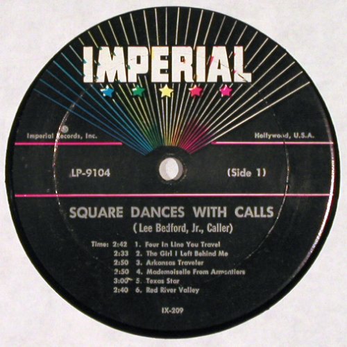 V.A.Square Dances with Calls: Lee Bedford & Bill Mooney, pattern, Imperial (LP 9104), US Typ: LP Best.-Nr.: V2721 Preis: 9,00 Euro