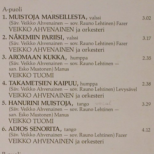 Avenainen,Veikko: Hanurini Muistoja, Finlandia (NEA-LP43), SF, 1979 Typ: LP Best.-Nr.: V2725 Preis: 9,00 Euro