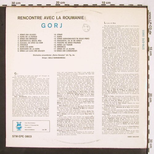 Doina Gorjului: Gorj, Dir.Gelu Barabancea, Electrecord (STM-EPE 0803), RO, 1971 Typ: LP Best.-Nr.: V2740 Preis: 7,50 Euro