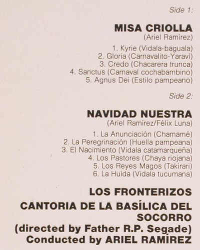 Misa Criolla from the Argentine: Folklor.Expressionen, Ariel Ramirez, Philips (1966) (842 763 PY), NL, Ri Typ: LP Best.-Nr.: V3640 Preis: 6,00 Euro