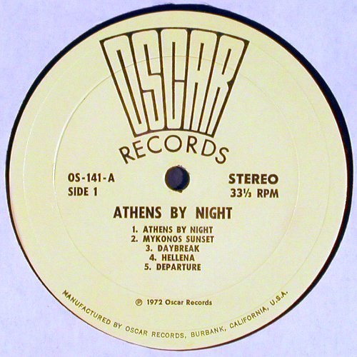V.A.Athens By Night: Greek Hits if the Sixties (1960), Oscar Records (OS-141), US, 1972 Typ: LP Best.-Nr.: V4287 Preis: 9,00 Euro