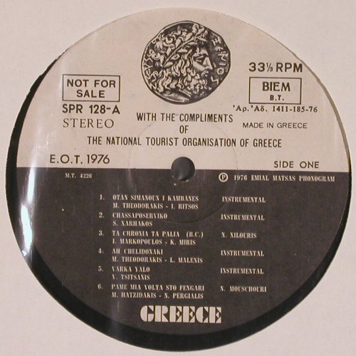 V.A.Tourist Organisation of Greece: with the Compliments of Nation.,vg-, Emial Matsas/Promo (SPR-128), GR,NoCover, 1976 Typ: LP Best.-Nr.: V4454 Preis: 5,00 Euro
