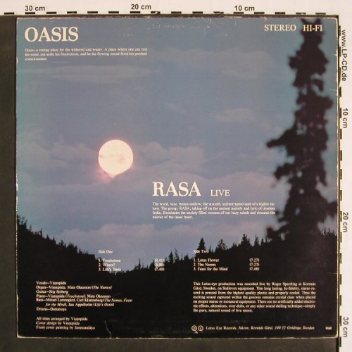 Oasis: Rasa, m-/vg+, Lotus Eye (BBT S-16), S, 1979 Typ: LP Best.-Nr.: V4550 Preis: 6,00 Euro