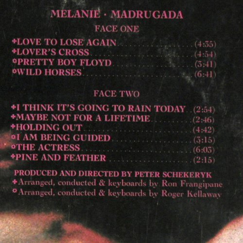 Melanie: Madrugada, Foc, m /vg+, Neighborhood Rec. (NRS 48001), US, co, 1974 Typ: LP Best.-Nr.: V4637 Preis: 6,00 Euro