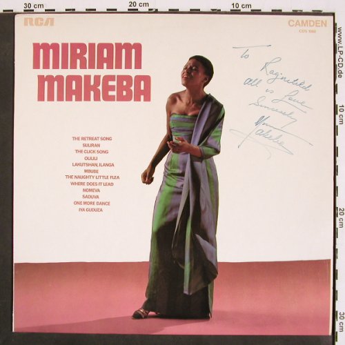 Makeba,Myriam: Same, Signature, rec.in bad cond., Camden (CDS 1068), UK,vg--/m-, 1970 Typ: LP Best.-Nr.: V4743 Preis: 9,00 Euro
