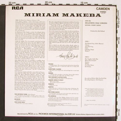Makeba,Myriam: Same, Signature, rec.in bad cond., Camden (CDS 1068), UK,vg--/m-, 1970 Typ: LP Best.-Nr.: V4743 Preis: 9,00 Euro