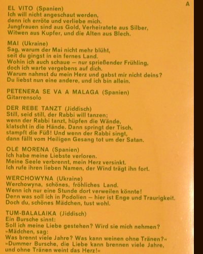 Klatt,Jürgen & Oksana Sowiak: Same,Foc (Span. / Ukrai. / Jidd.), Harmonia Mundi(HM 30 337 I), D, m-/vg+,  - LP - V5092 - 7,50 Euro