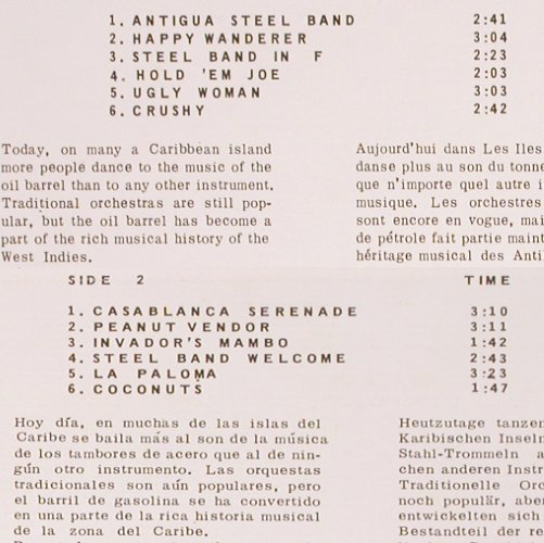 V.A.Steel Drum Jamboree: CasablSteel, BruteForce,Virgin Isl., Sounds of the Caribbean (SLP 728), US, 1963 Typ: LP Best.-Nr.: V5211 Preis: 12,50 Euro